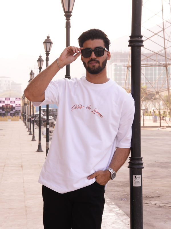 Limits Are An Illusion White Oversized Graphic Tee | 220 GSM 100% Cotton