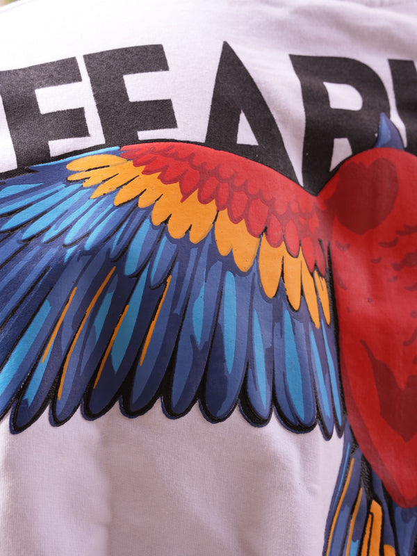 Fearless White Oversized Graphic Tee | 220 GSM 100% Cotton