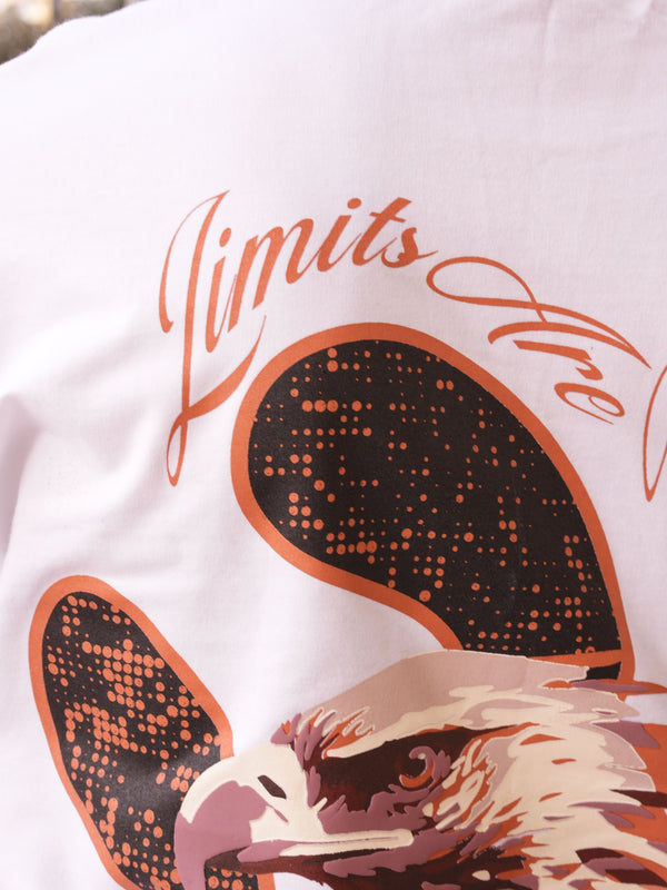 Limits Are An Illusion White Oversized Graphic Tee | 220 GSM 100% Cotton