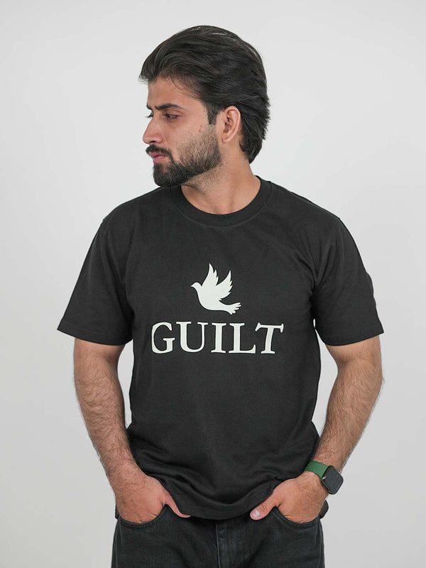 Guilty Black Oversized Graphic Tee | 220 GSM 100% Cotton