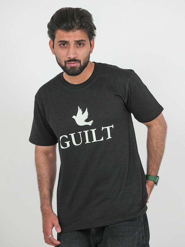 Guilty Black Oversized Graphic Tee | 220 GSM 100% Cotton