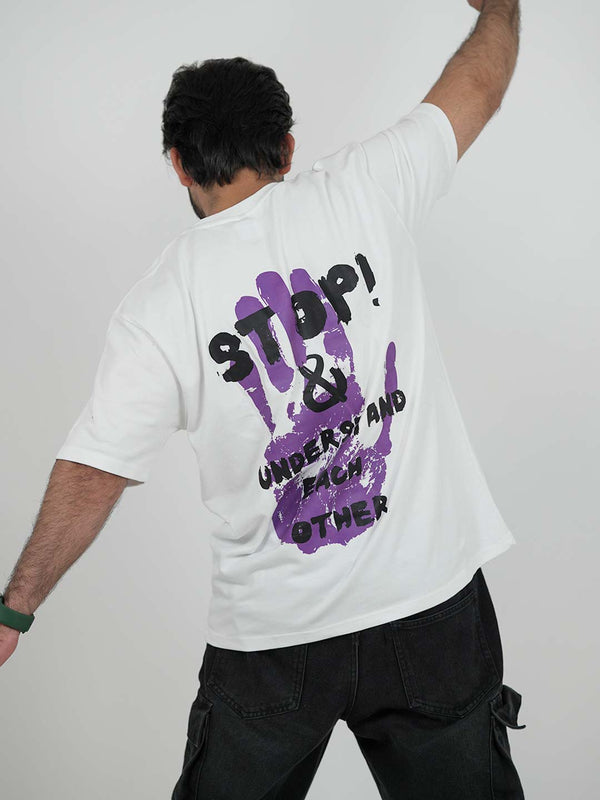 Humanity White Oversized Graphic Tee | 220 GSM 100% Cotton