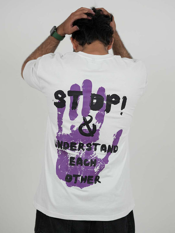 Humanity White Oversized Graphic Tee | 220 GSM 100% Cotton