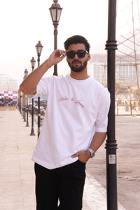 Limits Are An Illusion White Oversized Graphic Tee | 220 GSM 100% Cotton