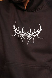 Tribal Black Oversized Graphic Hoodie | 400 GSM Premium Fleece