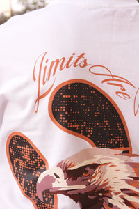Limits Are An Illusion White Oversized Graphic Tee | 220 GSM 100% Cotton