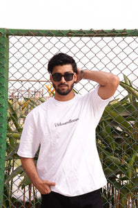 Limits Are An Illusion White Oversized Graphic Tee | 220 GSM 100% Cotton