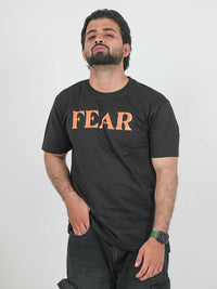 Fear Black Oversized Lion Graphic Tee | 220 GSM 100% Cotton